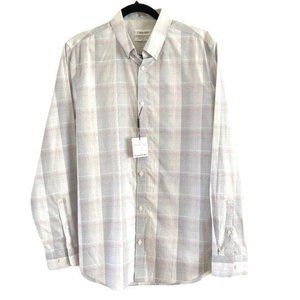 NEW Calvin Klein Infinite Cool Plaid Dress Shirt M